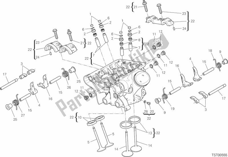 Tutte le parti per il Testata Verticale del Ducati Multistrada 1200 S Thailand 2018
